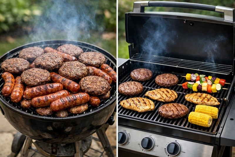 Crowded vs Proper Grill Space Comparison