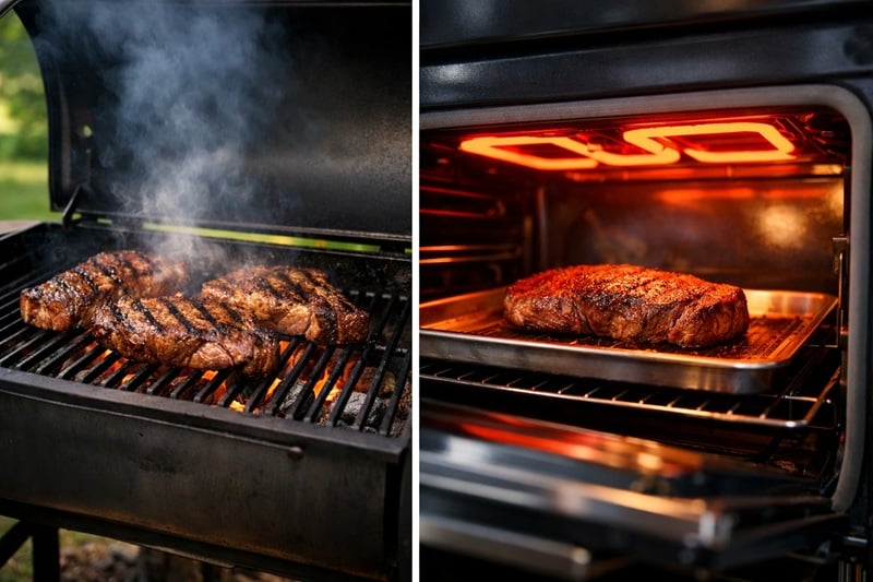 Grilling vs broiling: cooking comparison