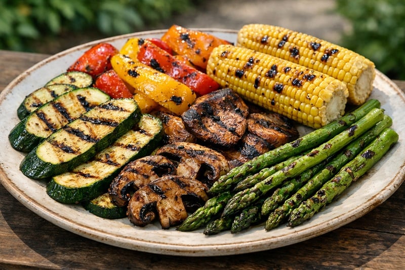 Perfectly Grilled Vegetables on a Plate