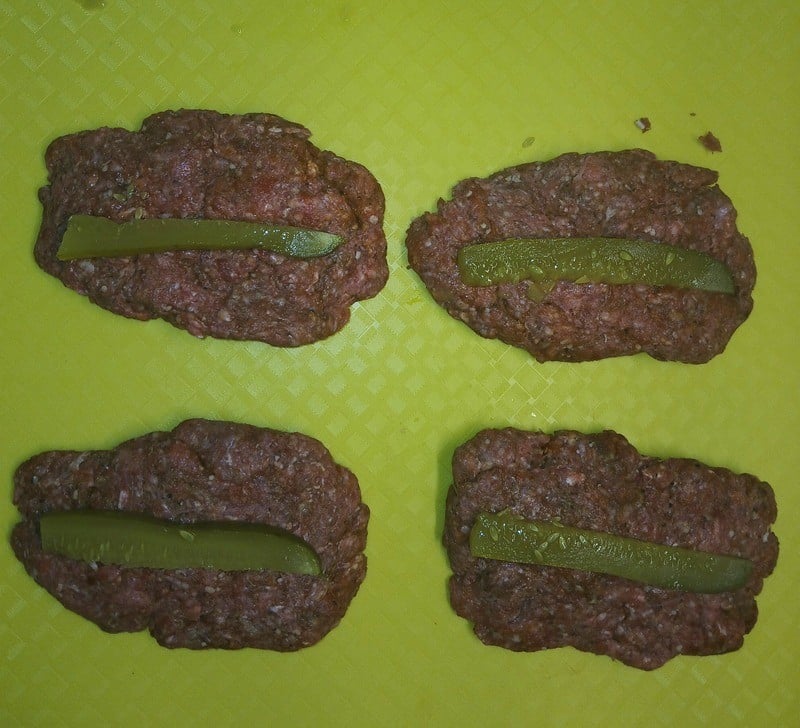 Hamburger plus sliced pickle