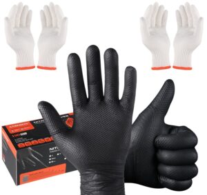 Cotton Liners and Black Nitrile Gloves