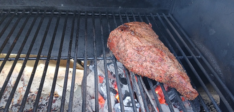 tr tip over hot coals on a charcoal grill